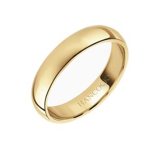 4.5mm gents yellow gold wedding ring