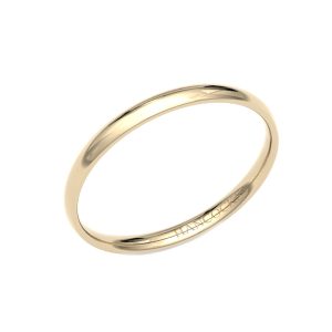 yellow gold ladies 2mm fine wedding ring