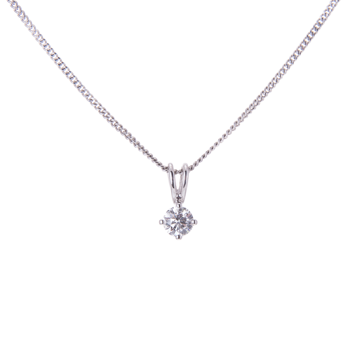 platinum brilliant cut diamond pendant