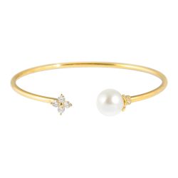 pearl and diamond bangle