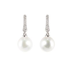pearl and diamond drop earrings