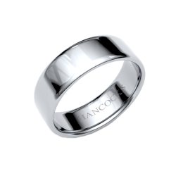 6mm gents platinum soft court shaped wedding ring