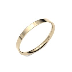 ladies 18ct yellow gold flat court shaped wedding ring