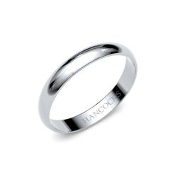 platinum ladies D shaped wedding ring