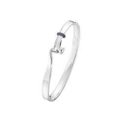 Torun silver bangle with blue sapphires