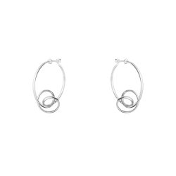 silver forget me knot ear hoops