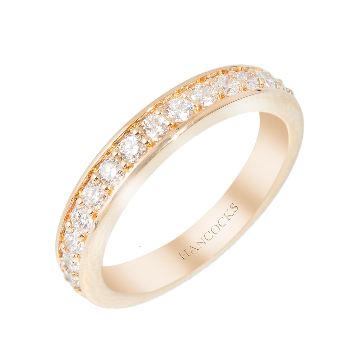yellow gold diamond set eternity ring