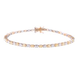 oval cut yellow diamond bracelet