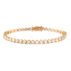 10.00ct yellow gold diamond line bracelet