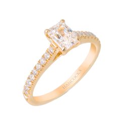 radiant cut diamond single stone ring
