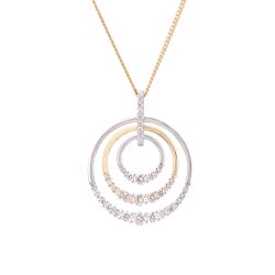 diamond set 3-row-circle-pendant