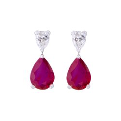 ruby and diamond drop earrings