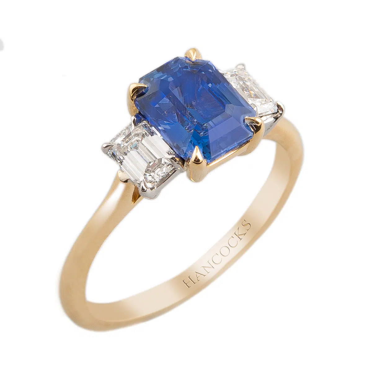 Sapphire and Diamond Yellow Gold Ring