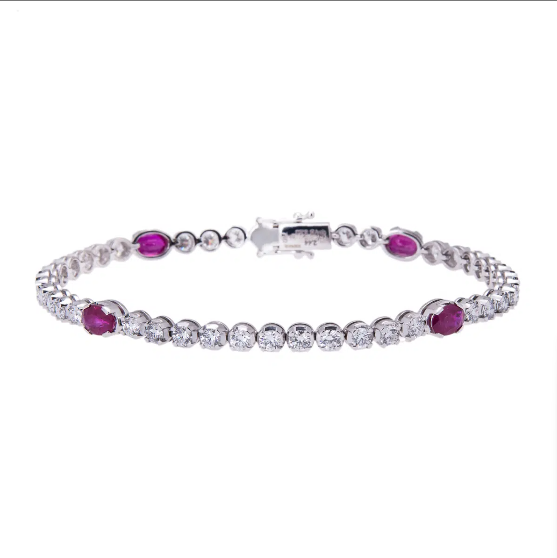 18ct White Gold Ruby and Diamond Bracelet