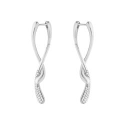 silver and diamond Mercy Swirl earrings