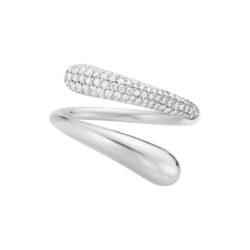 silver Mercy Twist ring with diamonds