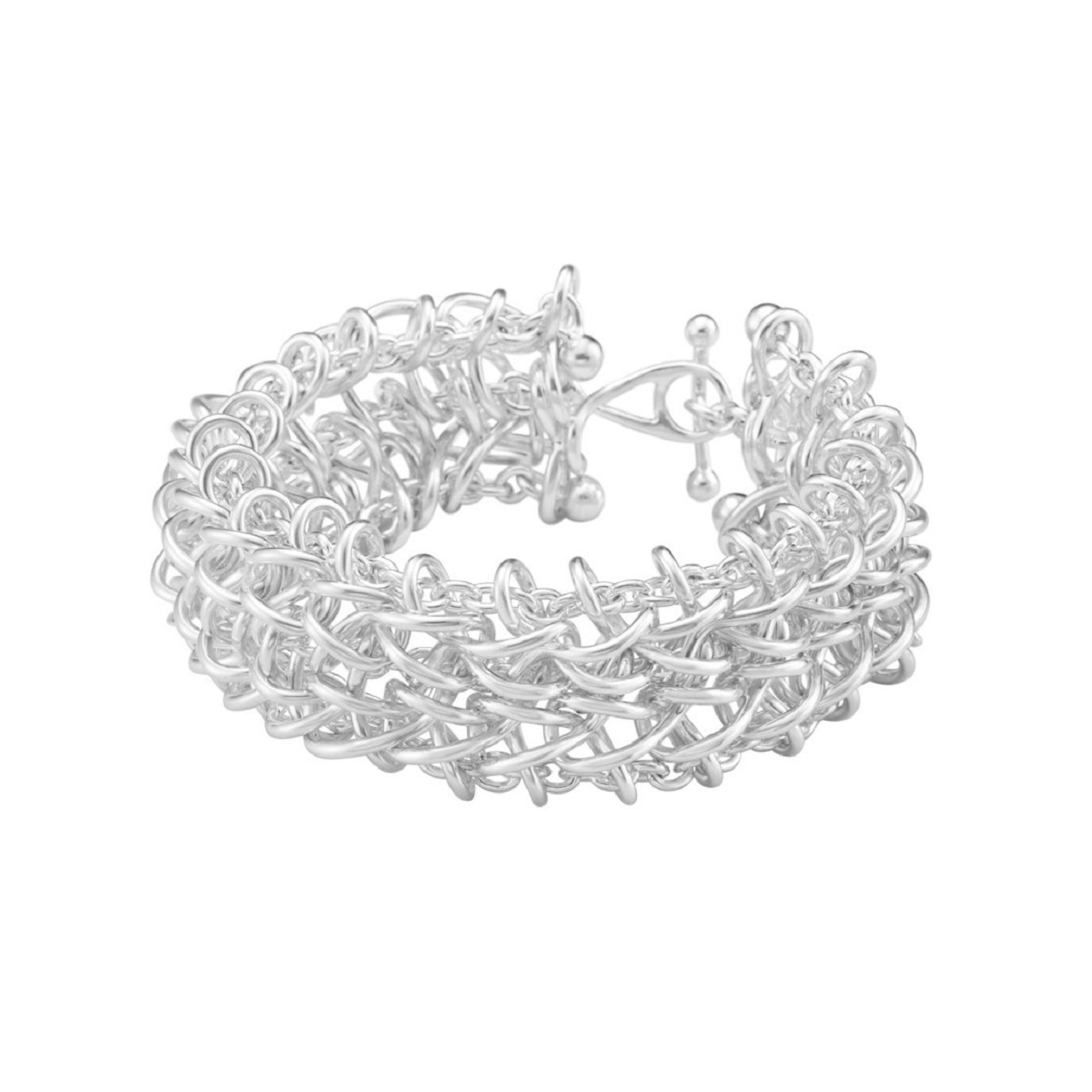 silver Georg Jensen triple Weft design bracelet