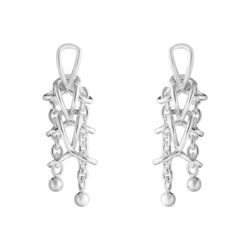 silver double Weft design Georg Jensen earrings