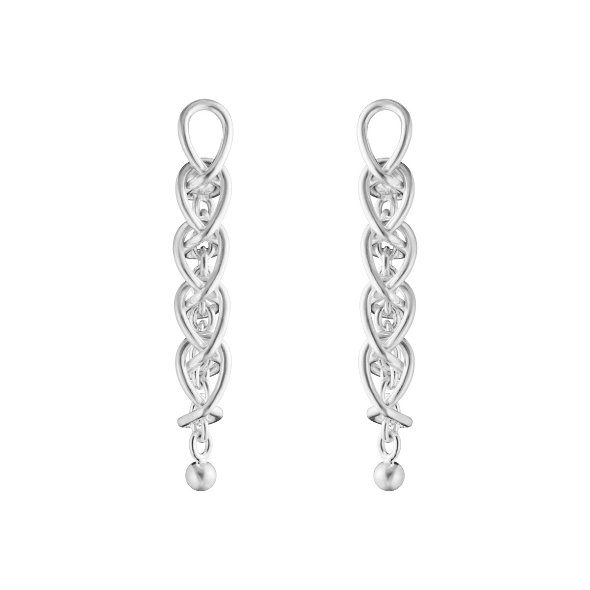 Silver Weft drop earrings Georg Jensen