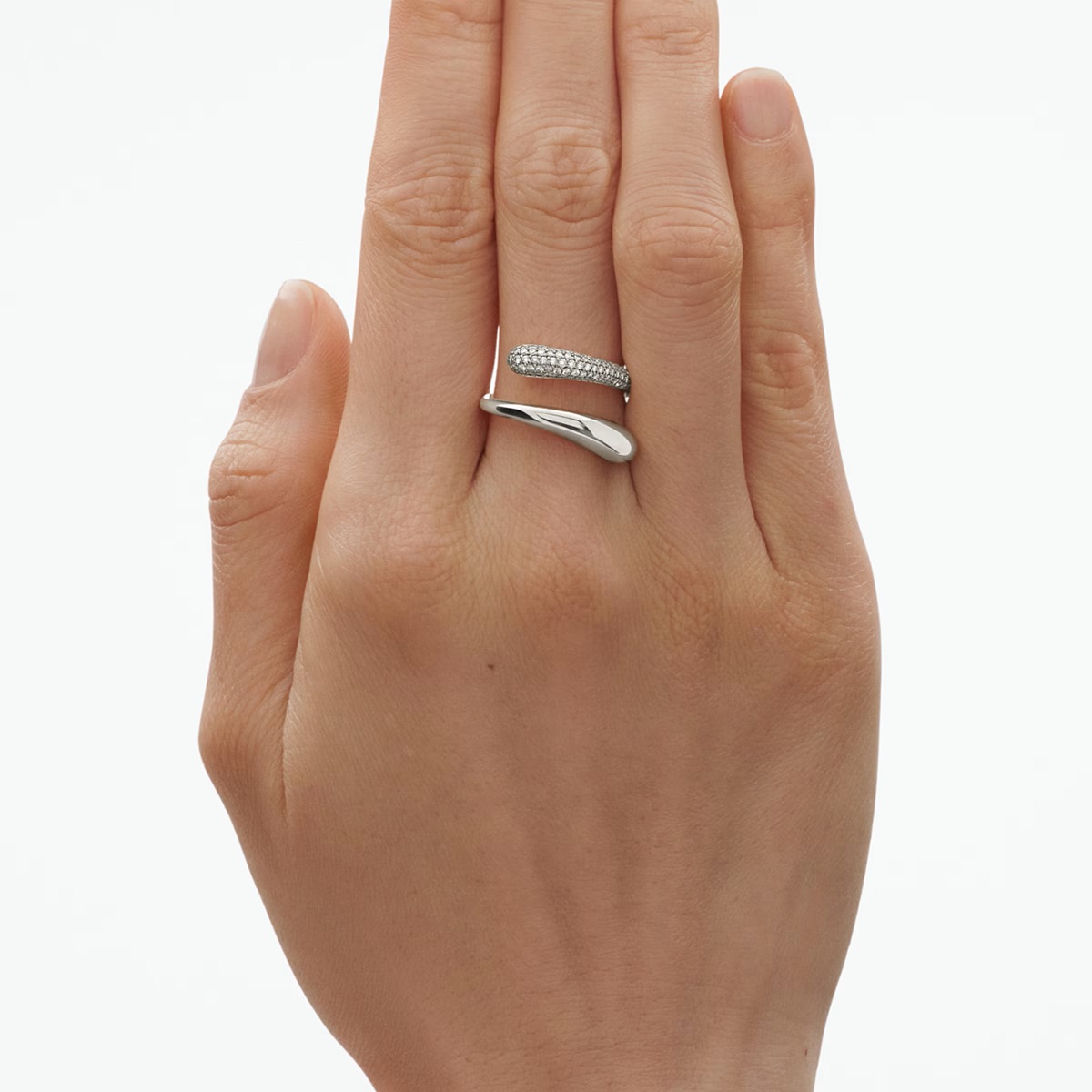 Georg Jensen Silver Mercy Diamond Ring - Image 2