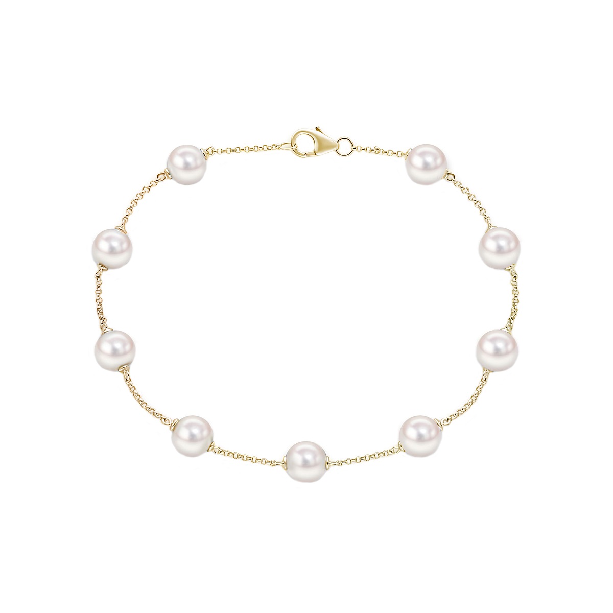Yellow Gold Pearl Bracelet