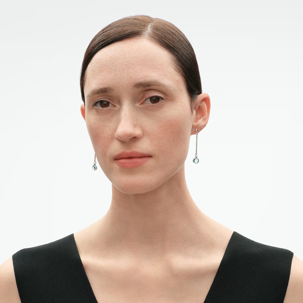 Torun Long Earrings with Swiss Topaz - Image 2