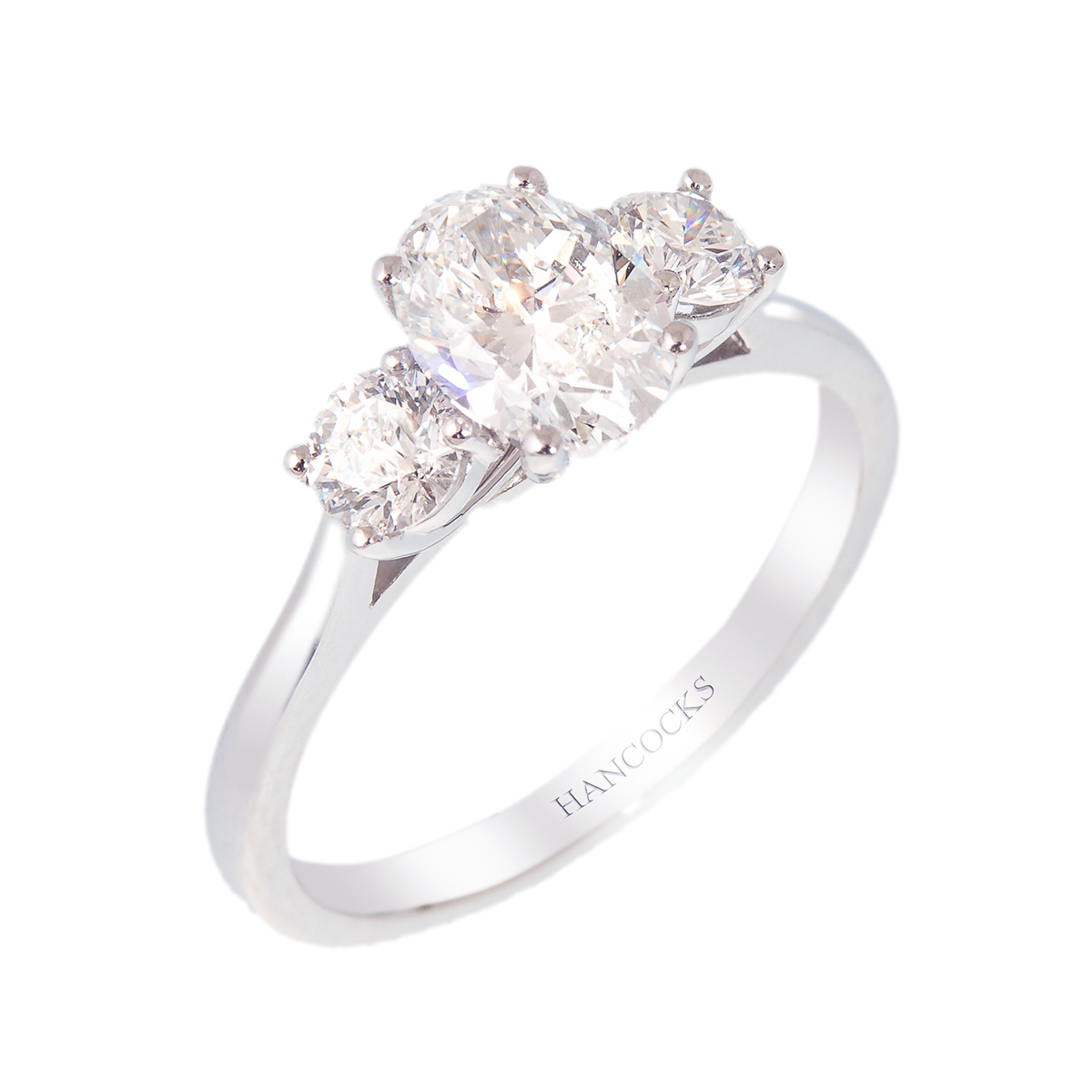 Oval 3 stone diamond ring
