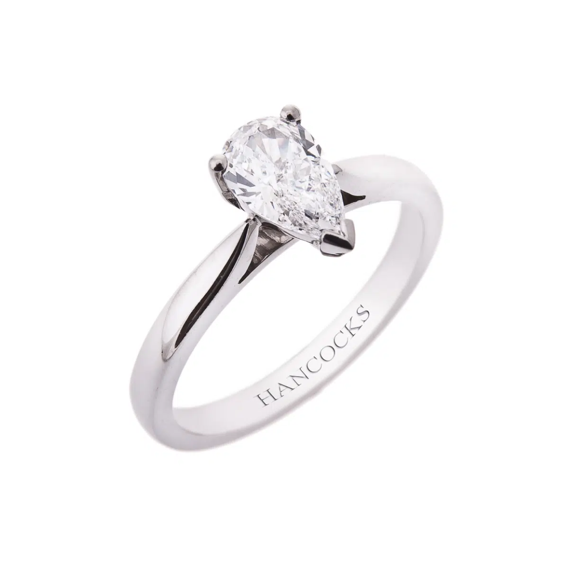 pear cut diamond ring in a claw setting