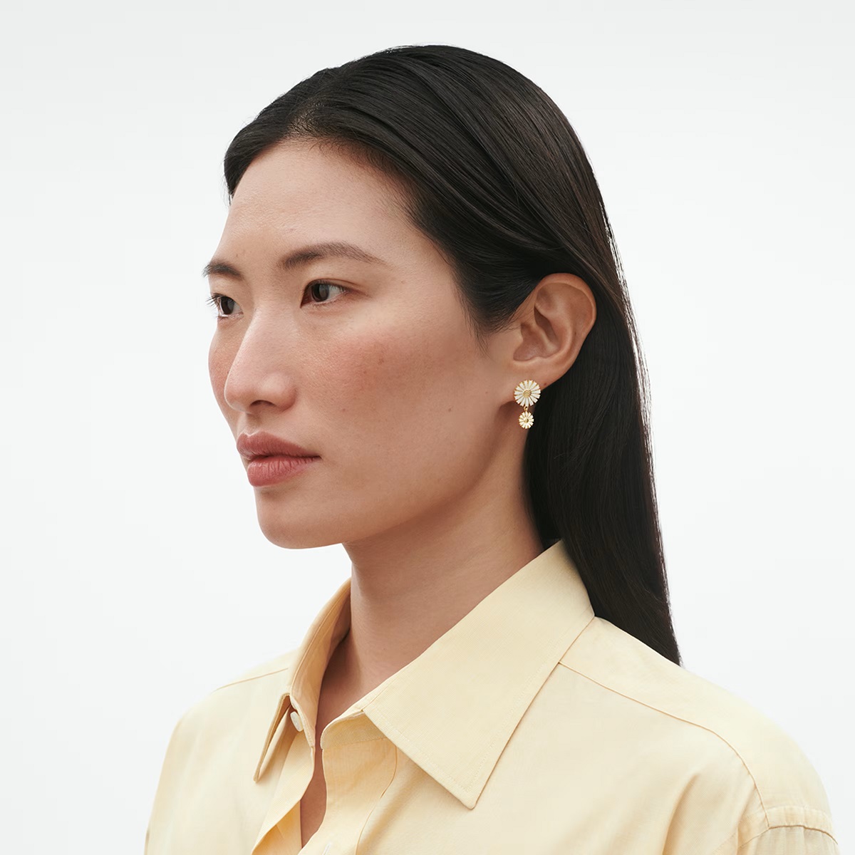 Georg Jensen Gold Plated Daisy Double Earrings - Image 2