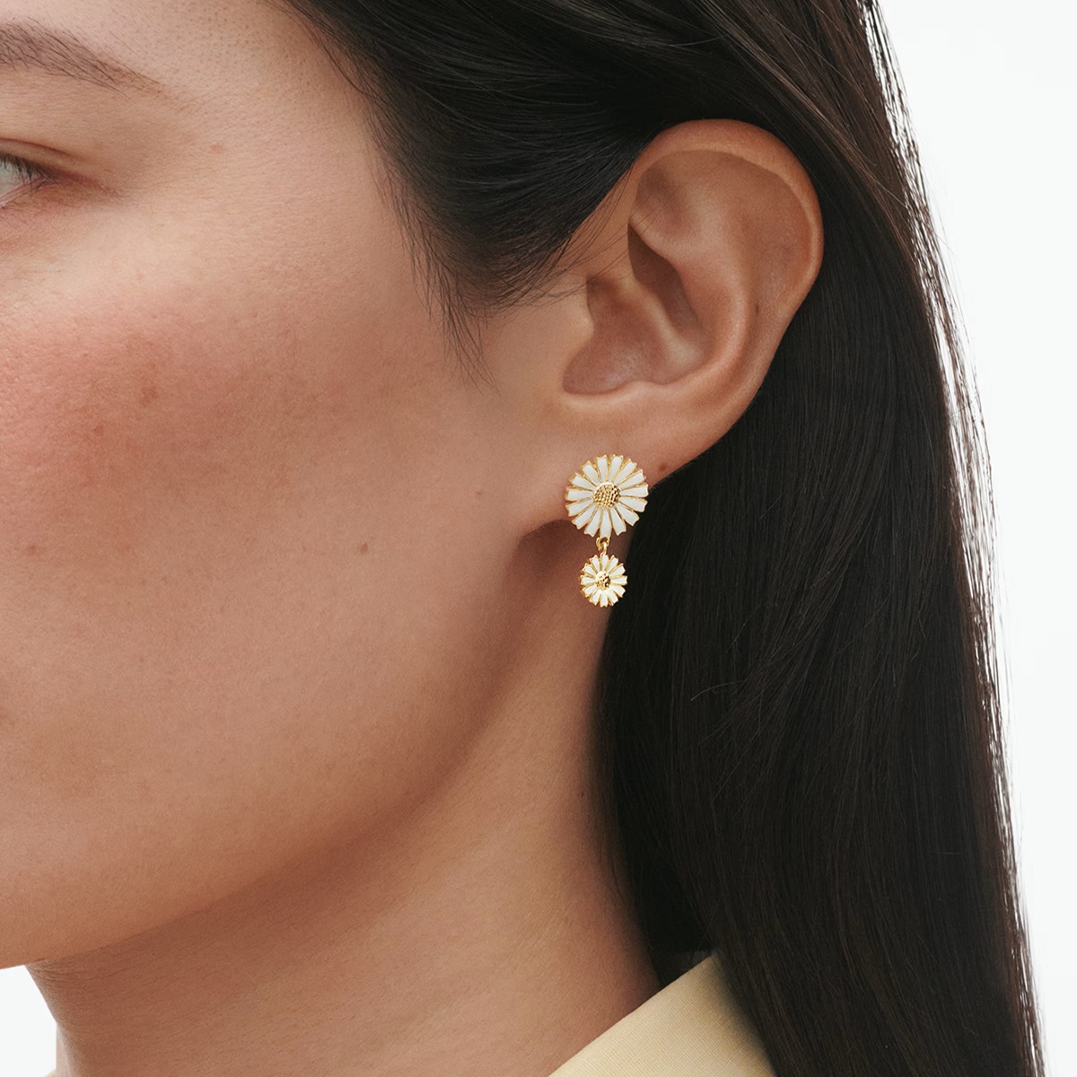 Georg Jensen Gold Plated Daisy Double Earrings - Image 3