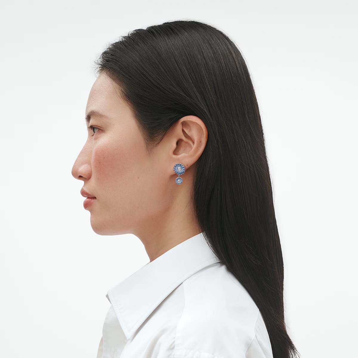 Georg Jensen Blue Daisy Double Earrings - Image 2