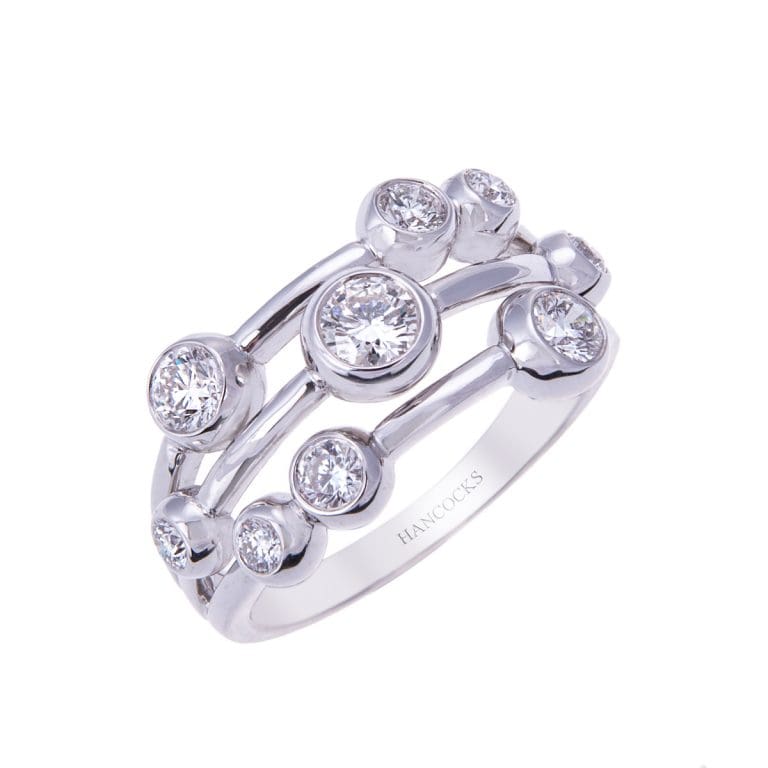 H 171019 45 white gold diamond set dress ring