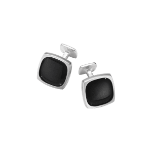 mens classic cufflinks sterling silver with black onyx