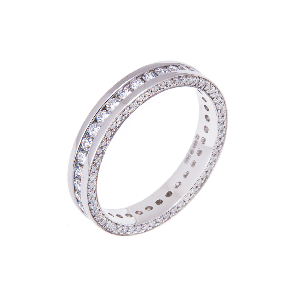 Platinum Wedding Ring with Diamond Set Sides - Hancocks Jewellers