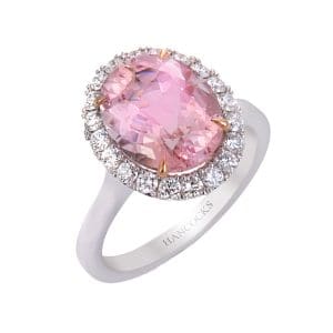 morganite cluster ring