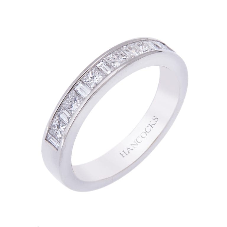 Contemporary Ladies Diamond Wedding Ring princess and baguette cut diamond wedding ring H1200 62
